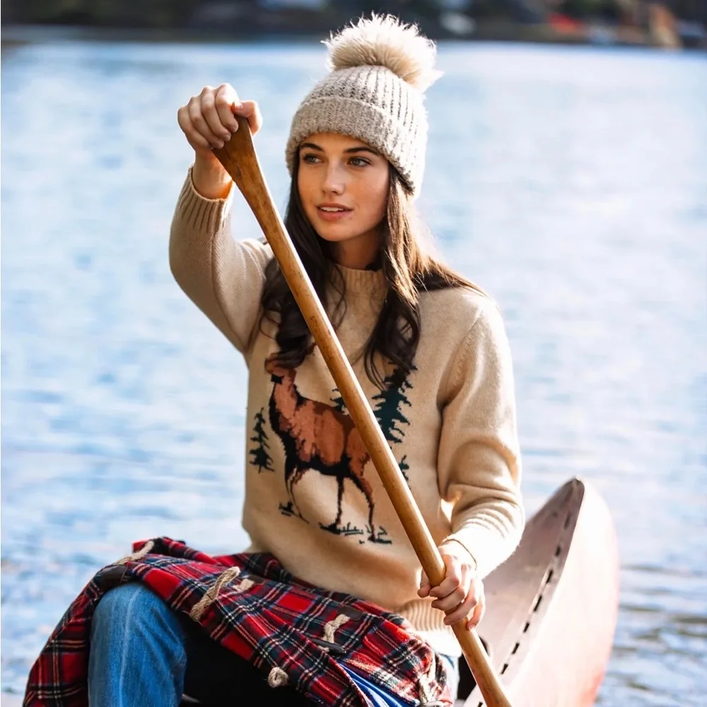 Kiel James Patrick North Woods Deer Wool Blend Sweater S - Picture 2 of 10